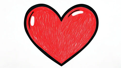 Simple Heart Drawing with Bold Outline