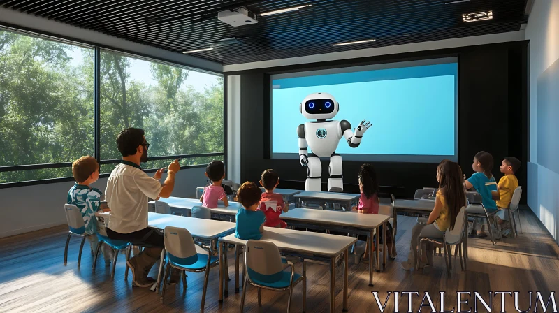 Classroom of the Future: Robot Instructor AI Image