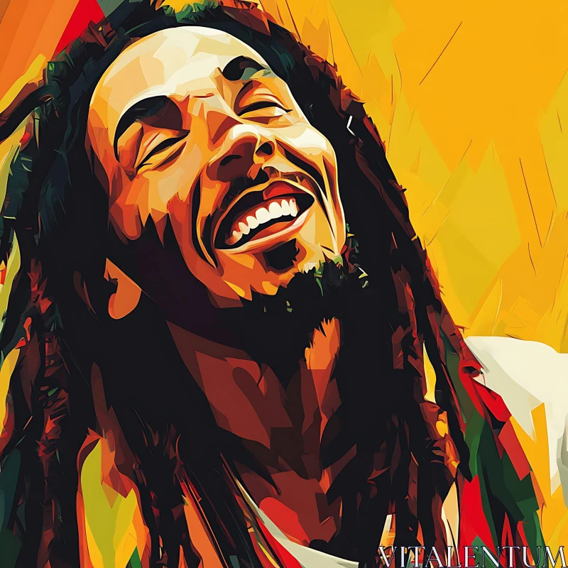 Smiling Man with Dreadlocks Art AI Image