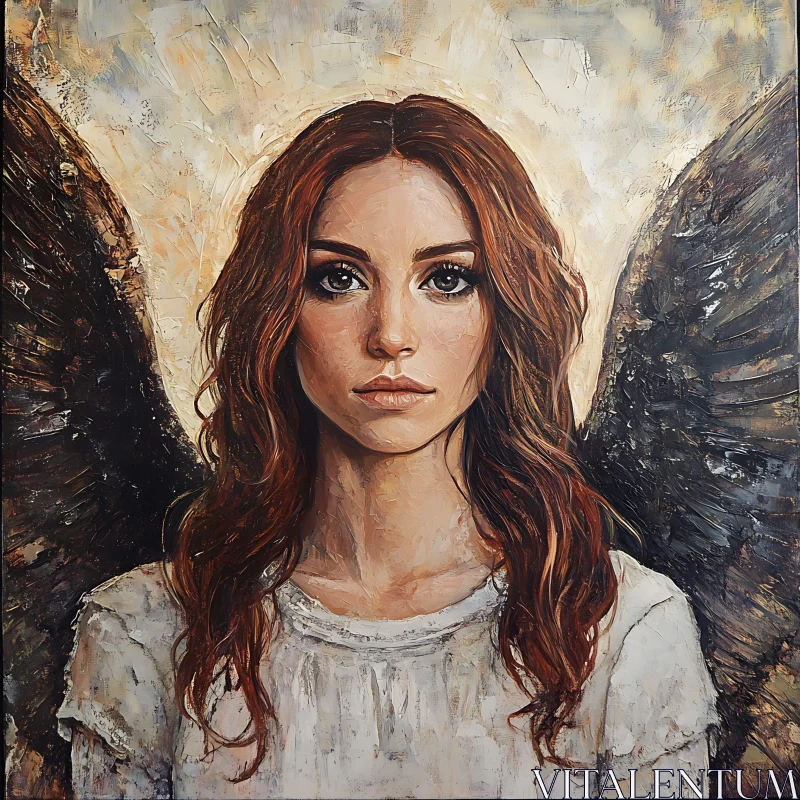 Portrait of an Angel with Auburn Hair AI Image