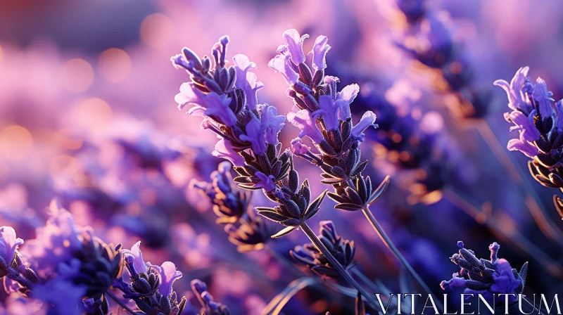 Exquisite Lavender Field at Dusk AI Image