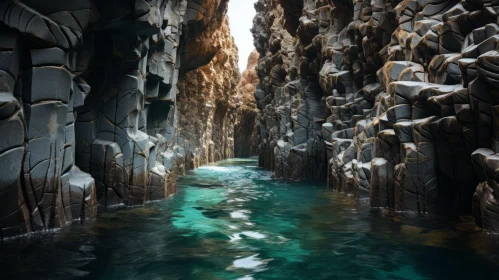 Flowing Water in a Futuristic Rocky Cavern | Norwegian Nature