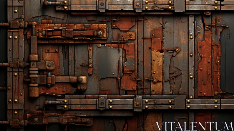 Rusty Doors in Greeble Style with Surrealistic Elements AI Image