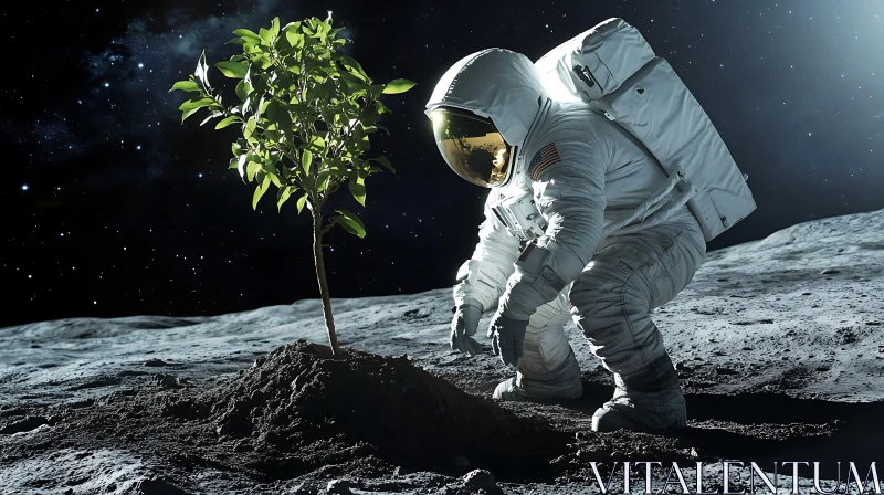 Lunar Arborist: A Space Odyssey AI Image