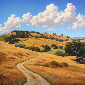 Rolling Hills and Cloudy Skies Artwork