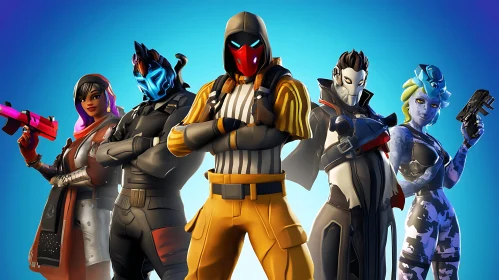 Stylized Fortnite Characters Group Shot