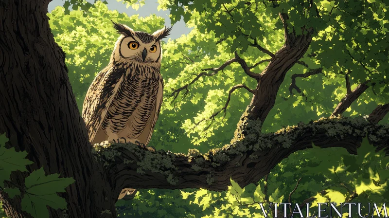 AI ART Majestic Owl in Forest