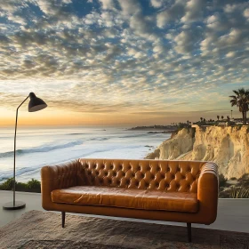 Ocean View Sofa at Sunset