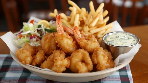 Crispy Fried Shrimp Meal with Sides