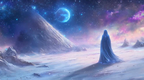 Mystic Figure on Cosmic Terrain
