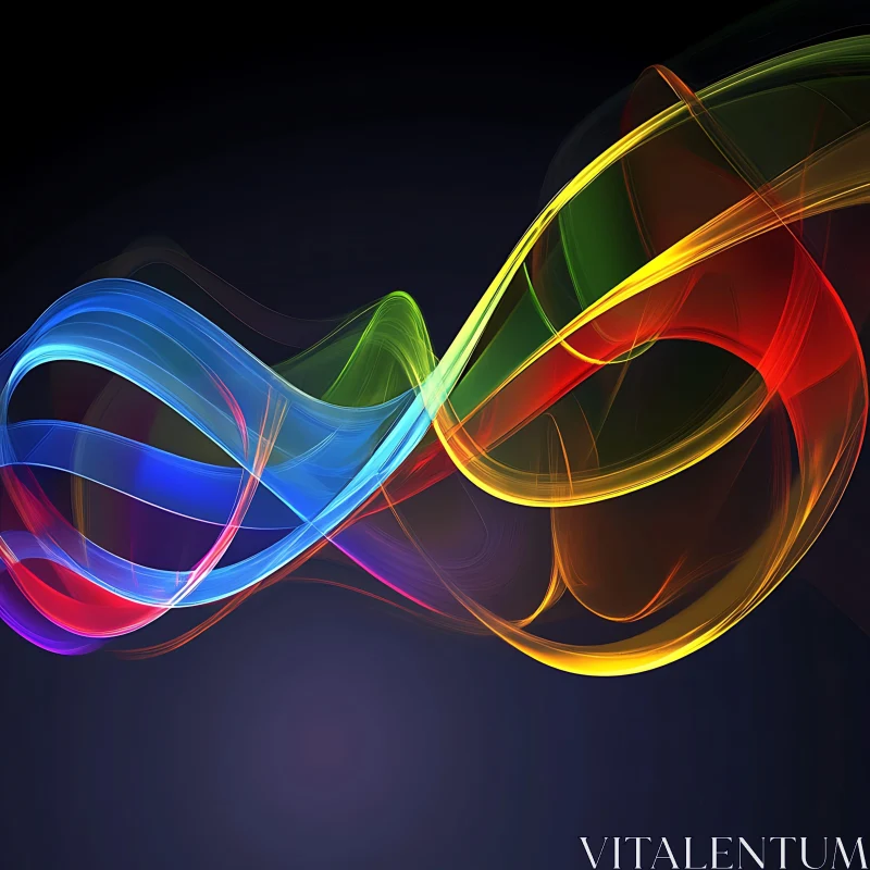 Spectral Ribbons Abstract Art AI Image