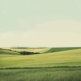 Peaceful Green Fields Nature Scenery