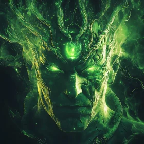 Green Spectral Man Portrait