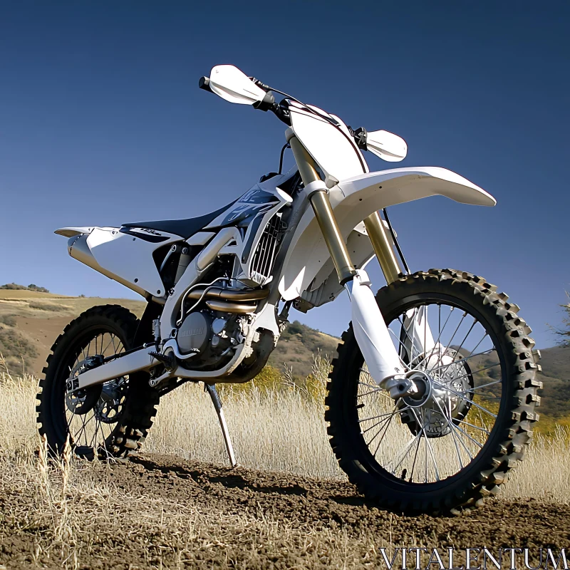 Dirt Bike on Grassy Hill AI Image