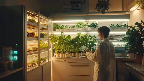 Homegrown Freshness: An Indoor Gardening Scene