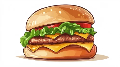 Artistic Cheeseburger Drawing