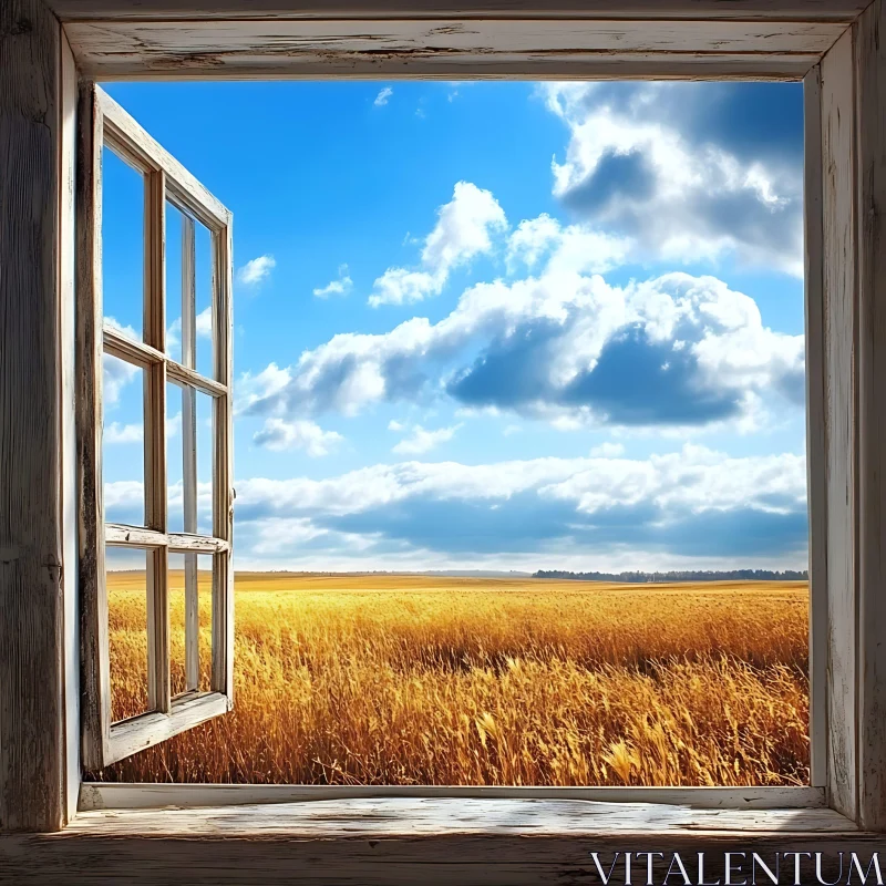 AI ART Window to a Golden Field