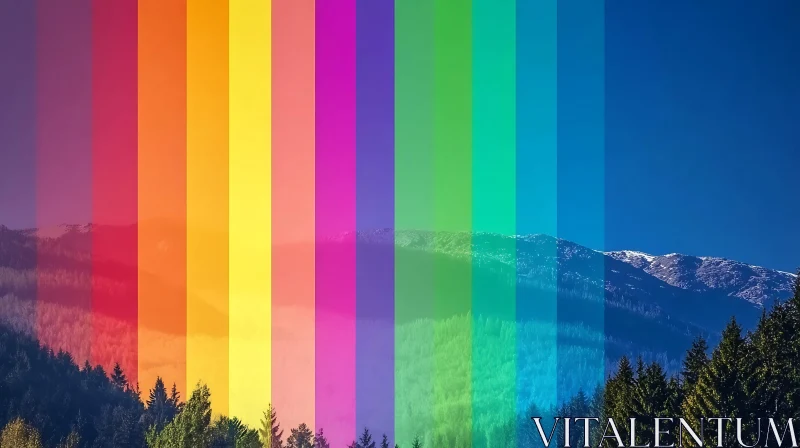 Chromatic Mountain View AI Image