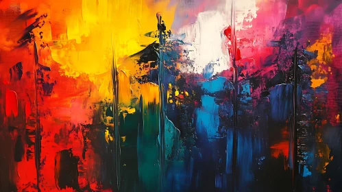 Colorful Abstract Art with Rich Textures