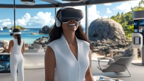 VR Headset Beach View Experience