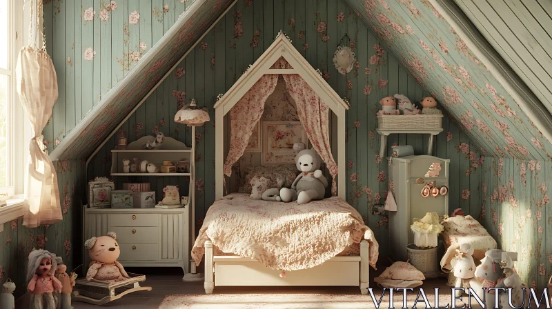 AI ART Charming Vintage Nursery Interior Design