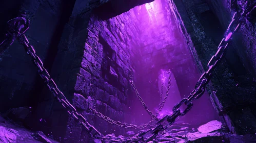 Eerie Purple Dungeon Interior