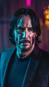 Keanu Reeves Illuminated Portrait