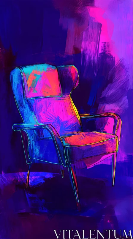 AI ART Colorful Chair Illustration