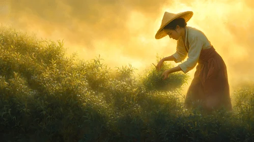 Harvesting in the Golden Light