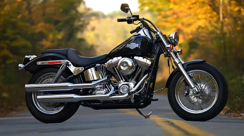 Black Motorcycle with Chrome Details