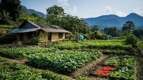 Rustic Home in Verdant Landscape
