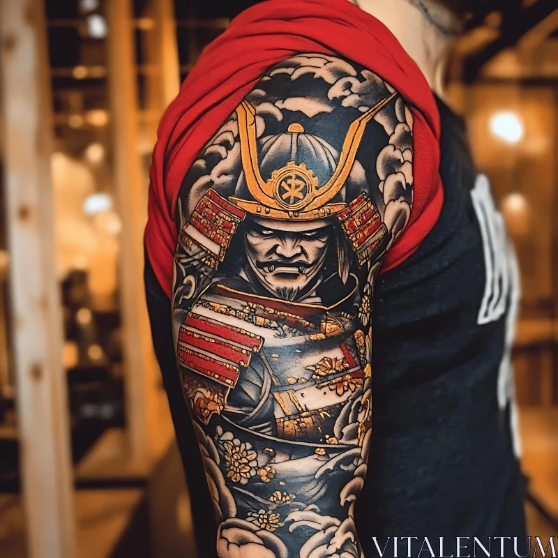 Samurai Warrior Arm Tattoo AI Image