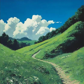 Scenic Meadow Path Art Print