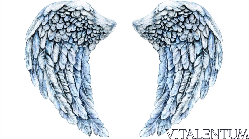 AI ART Feathered Wings Serene Illustration