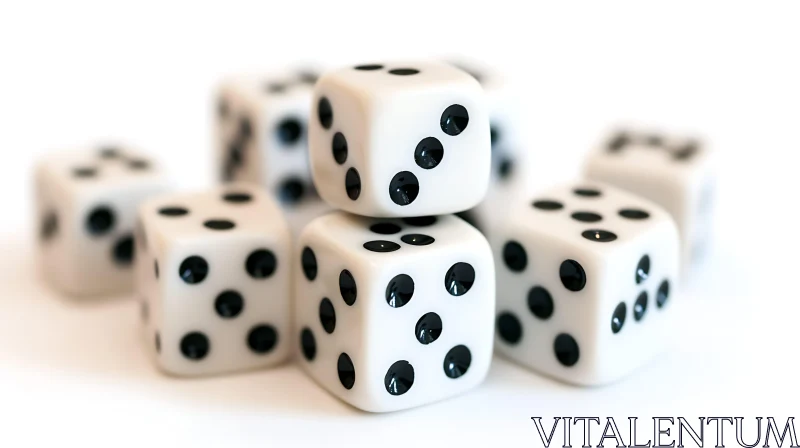 AI ART White Dice with Black Dots