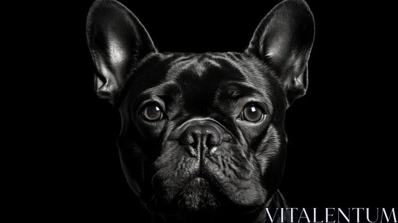 Monochromatic Portrait of a French Bulldog AI Image