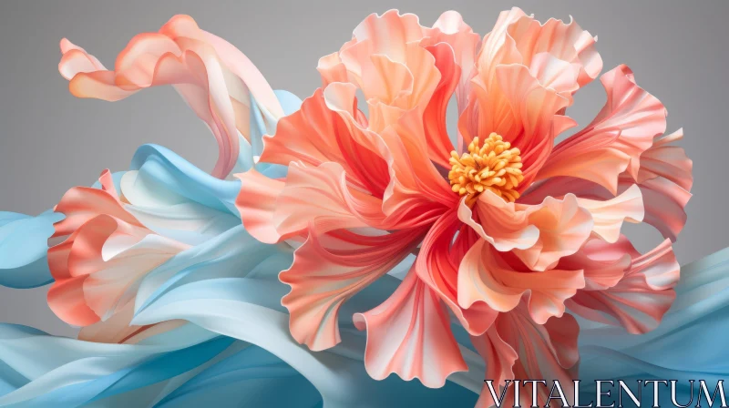 Stunning Digital Floral Render with Chinese Art Influence AI Image
