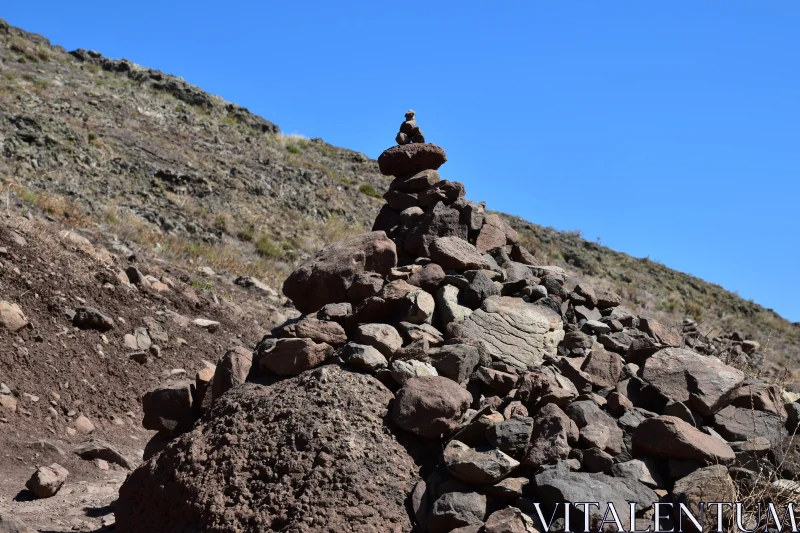 PHOTO Stacked Stones in Scenic Wilderness