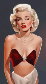 Marilyn Monroe's Timeless Beauty in Red and White