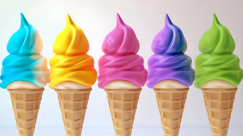 Pastel Ice Cream Cones Sweet Temptation