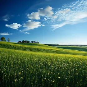 Rolling Hills and Floral Meadow