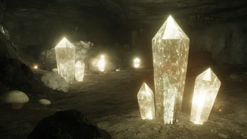 Luminous Minerals in Underground Cave