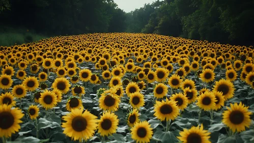 Endless Sunflowers Under Gentle Light