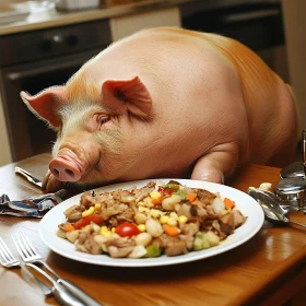 Pig Contemplates Dinner