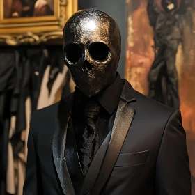 Masked Figure in Formal Attire