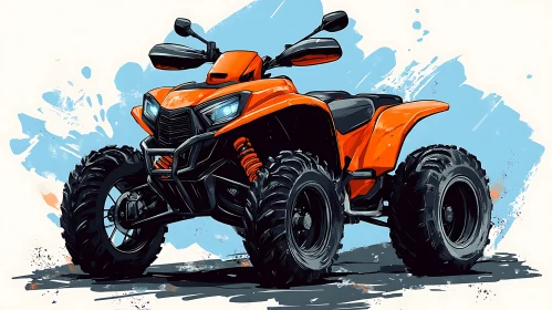 ATV Vehicle Orange Color Illustration