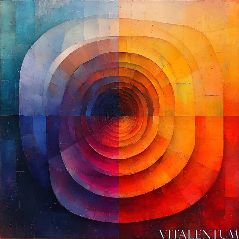 Colorful Spiral Abstract Painting AI Image