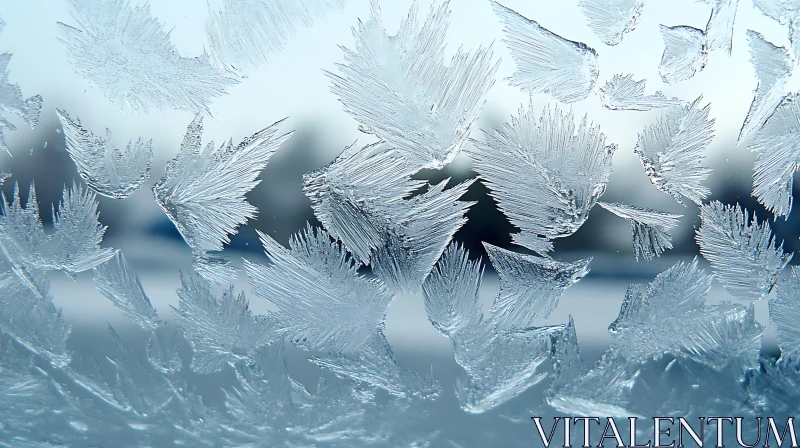 AI ART Delicate Ice Crystals Forming Leaf Shapes