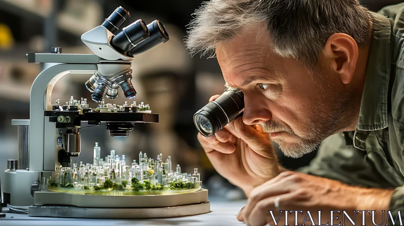 Miniature Cityscape Analysis by Scientist AI Image