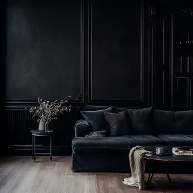 Moody Interior Design with Plush Sofa